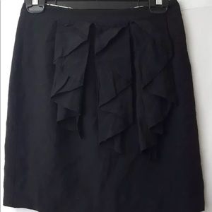 Anthropologie black ruffle front skirt - size 4